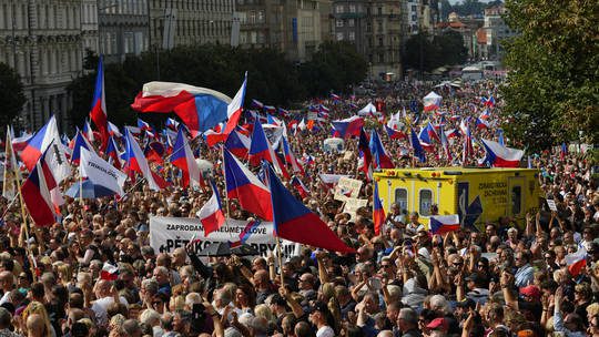 Mass anti-government protest hits Prague